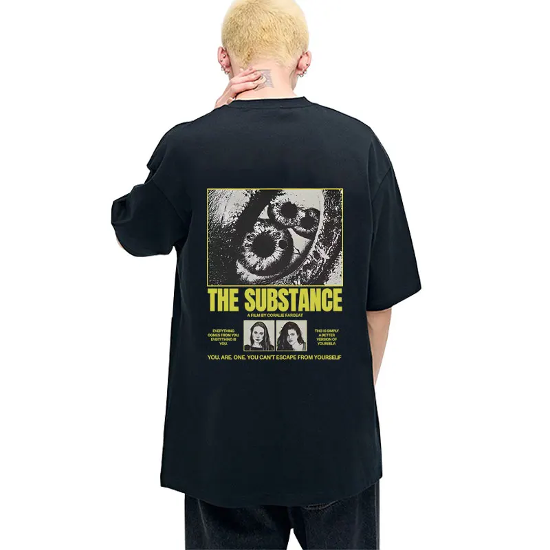 

Hot Sale Horror Movie The Substance Graphic Print T-shirt Men Women Hip Hop Fashion Streetwear Male Vintage Casual Cotton Tshirt