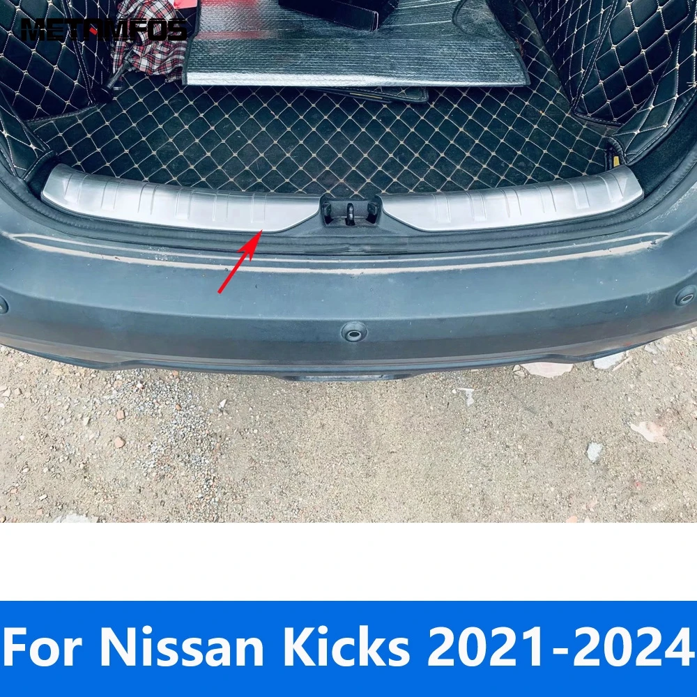 For Nissan Kicks 2021 2022 2023 2024 Interior Rear Trunk Bumper Foot Plate Tailgate Door Sill Scuff Guard Plate Car Accessories