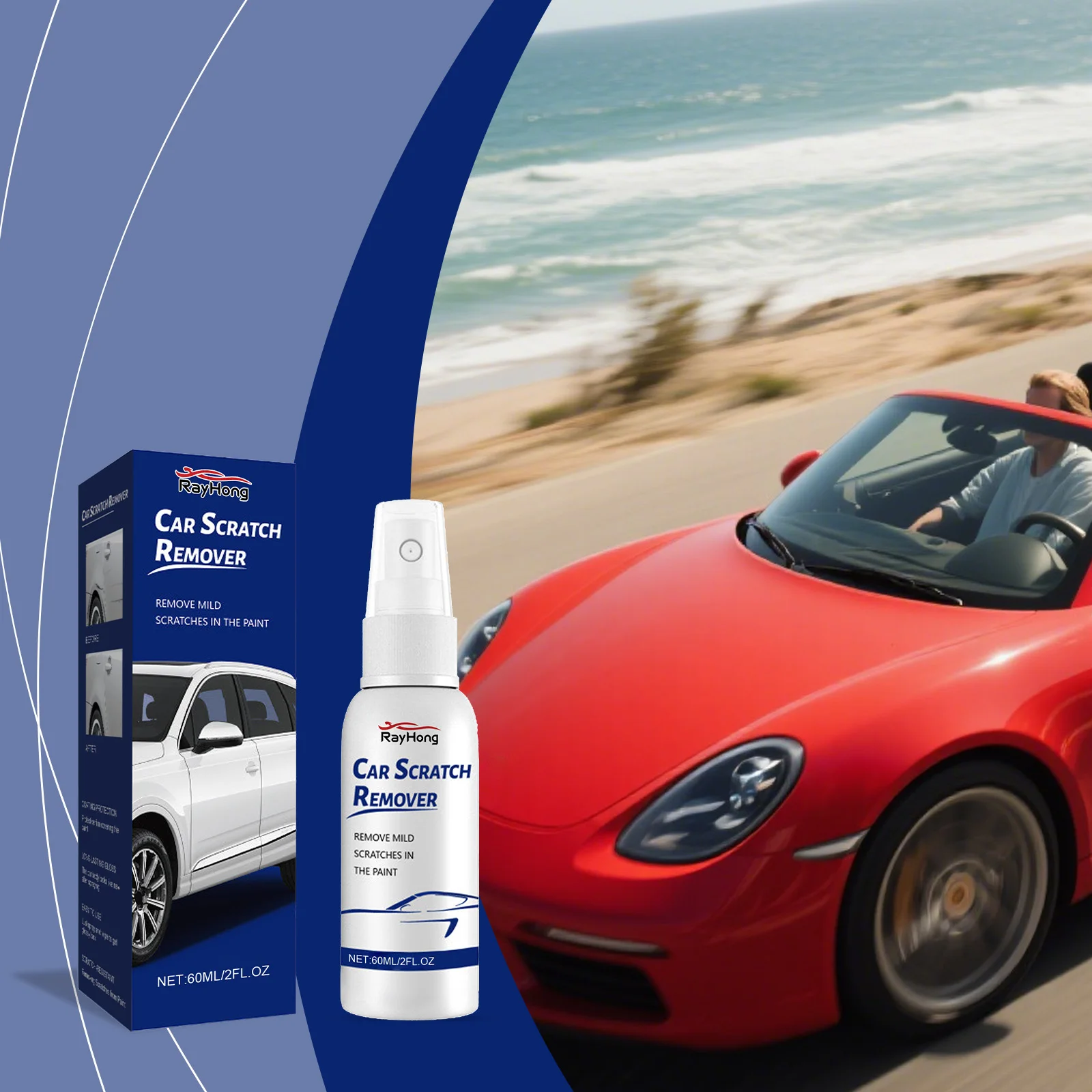Car Scratch Care Spray - Car Paint Scratch Mirror Brightening Cleaning Care Coating Agent, Light Swirl Marks Remover, Clear Coat Shine Restorer for Most Cars, Trucks & SUVs