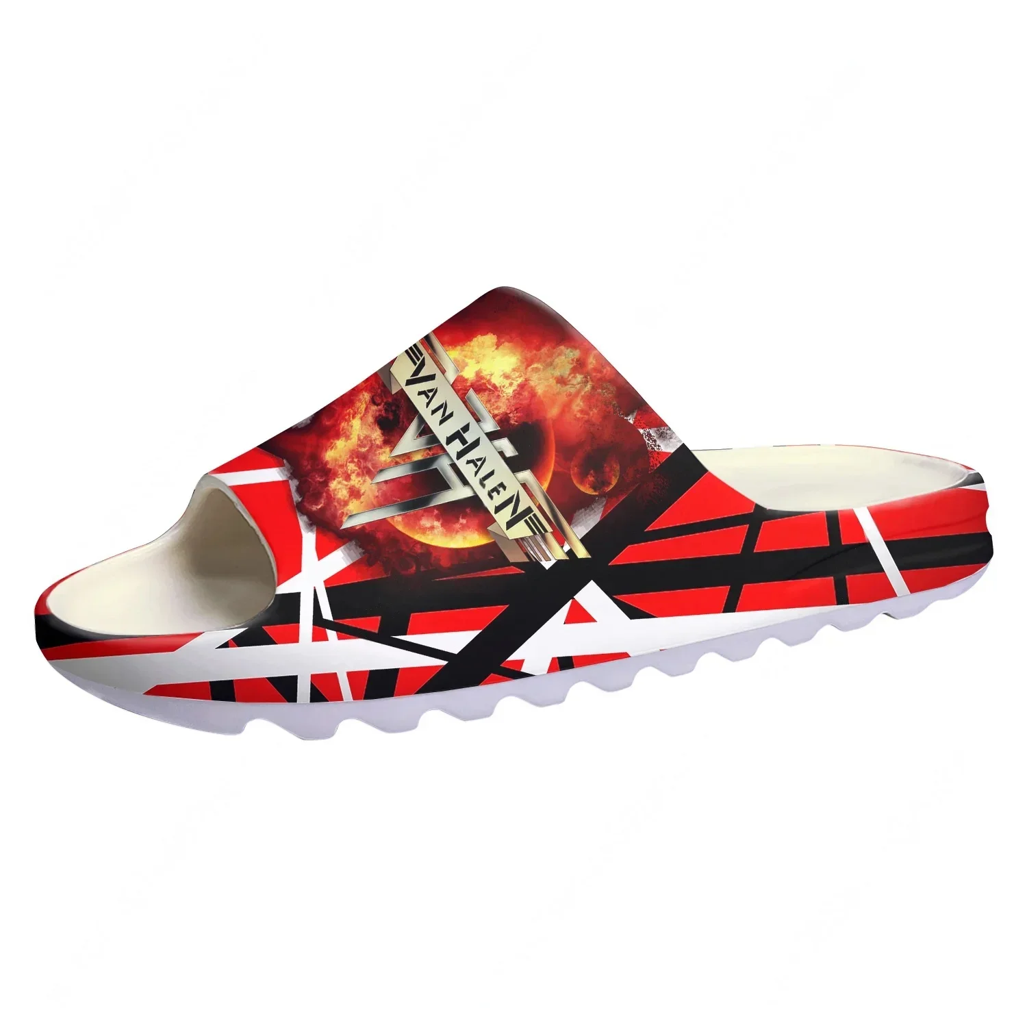 Van Evh 5150 Stripes Halen Soft Sole Sllipers Mens Womens Teenager Home Sandals Step on Customize Bathroom Beach Slides Shoes view 3