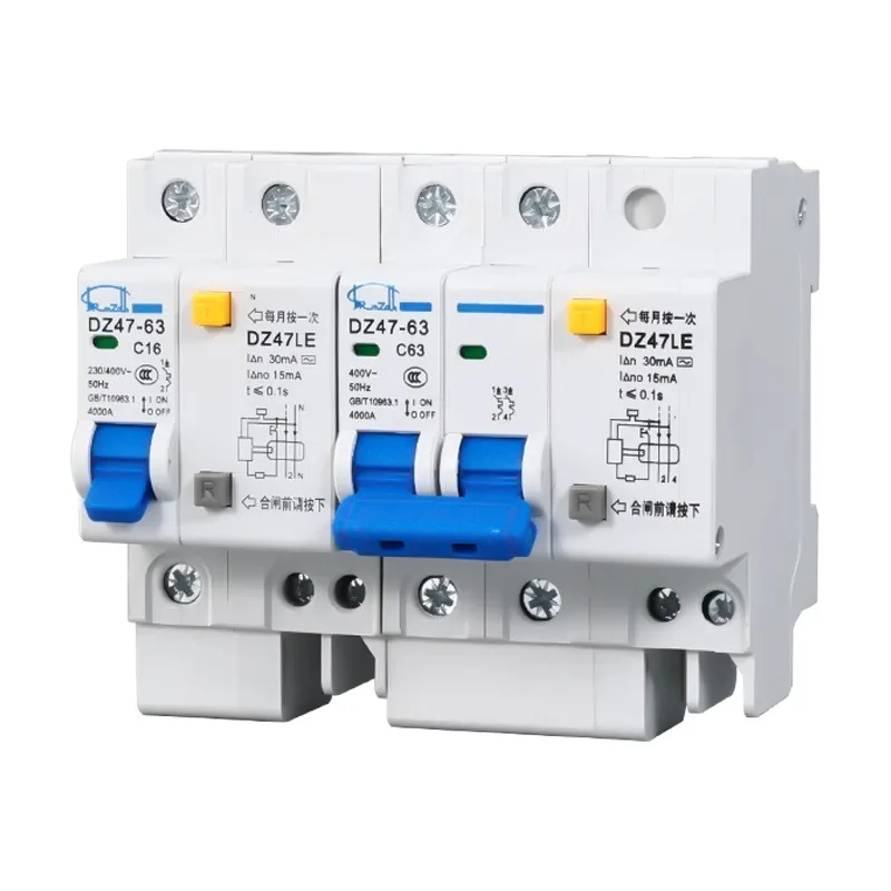 

Выключатель защиты от утечки 2P63A автоматический выключатель DZ47LE биполярный воздушный выключатель 1P2P3P4P бытовой