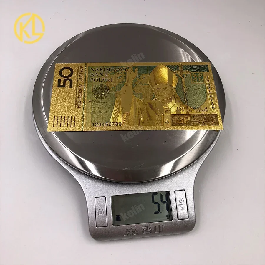 1 قطعة PLN ZLOTY بولندا الذهب احباط البلاستيك BANKNOTE الحرفية المال البابا جون بول II للهدايا التذكارية وجمع #4