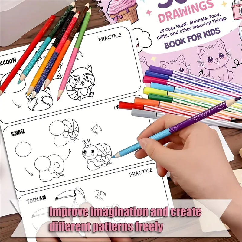 

How To Draw Anything, 300 Cute Step-By-Step Simple Drawings Of Adorable Things, Animals, Food For Painting Enthusiasts
