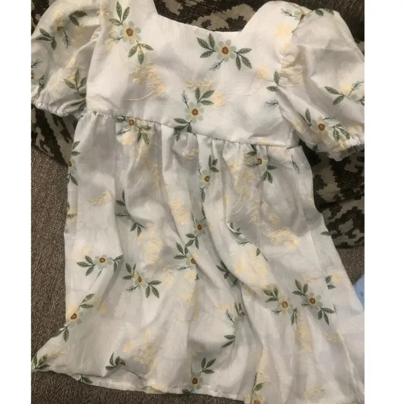 New Spring Summer Lolita Child Girls Clothing Casual Midi Sun Dress Elegant Children Dresses Teens Party Princess Sundress