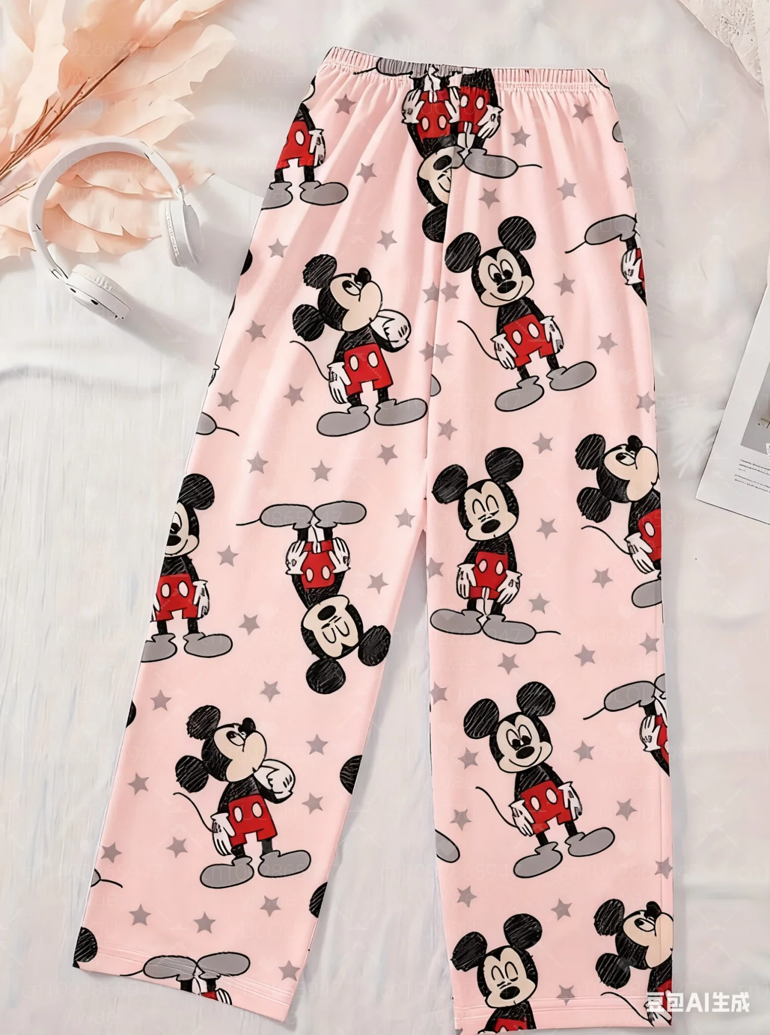 2025 여성용 미키 마우스 파자마 바지 가을 겨울 파자마 바지 캐주얼 데일리 롱 팬츠 남녀 공용 파자마 바지
