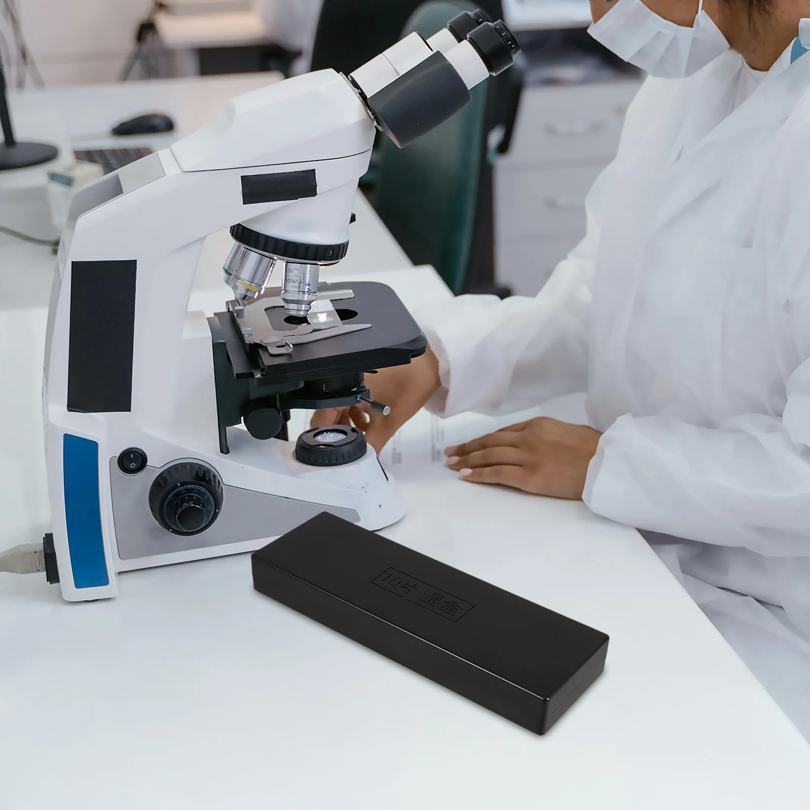 

Slide Storage Box Transparent Plastic Pathology Slide Holder Lab Humidity Protection Large Capacity Microscope Organizer