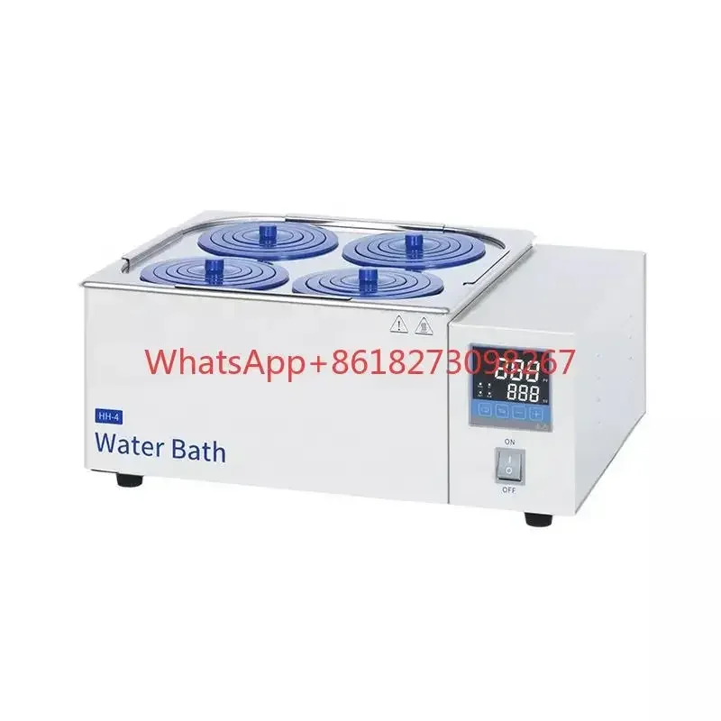 IKEME Laboratory Water Bath Constant Temperature Heater With Stainless Steel Liner Thermostat Tank 1/4 Hole HH-4