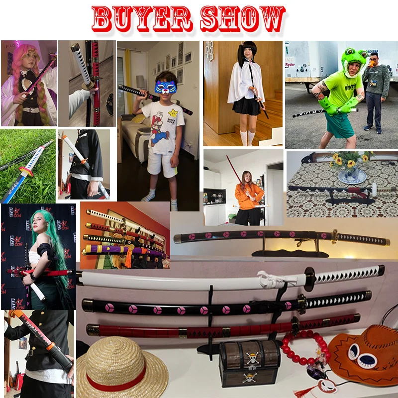 60 سنتيمتر/30 بوصة 3 قطعة مجموعات رورونوا زورو كاتانا أنيمي السيوف إنما سلاح الدعامة تأثيري Shusui Sandai kitetsu Ichimonji