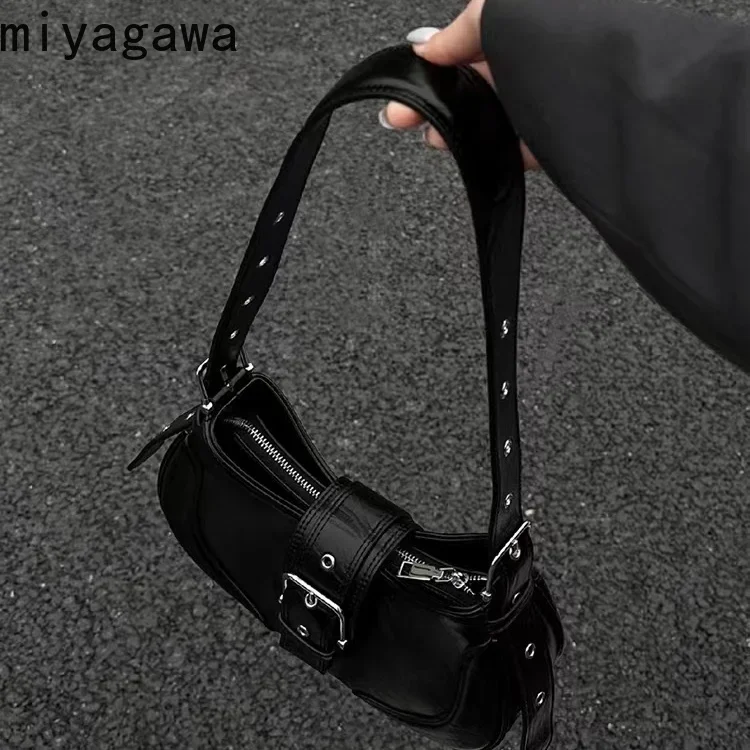 Miyagawa koreańska torba INS Y2k damska 2023 nowa Retro pikantna dziewczyna torba pod pachami mała torba na jedno ramię Crossbody