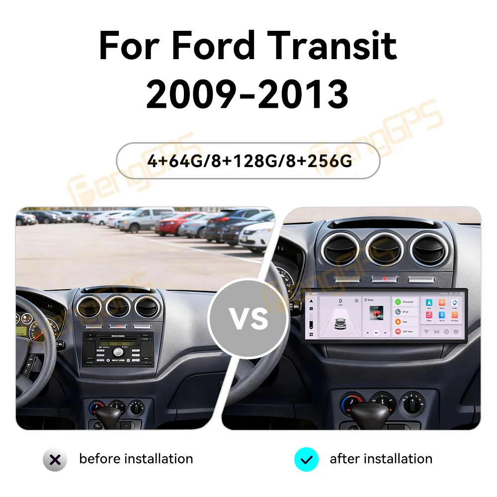 For Ford Transit 2009-2013 Android Car Radio Multimedia Video Player Wireless Carplay Autoradio Stereo GPS Navigation Head Unit