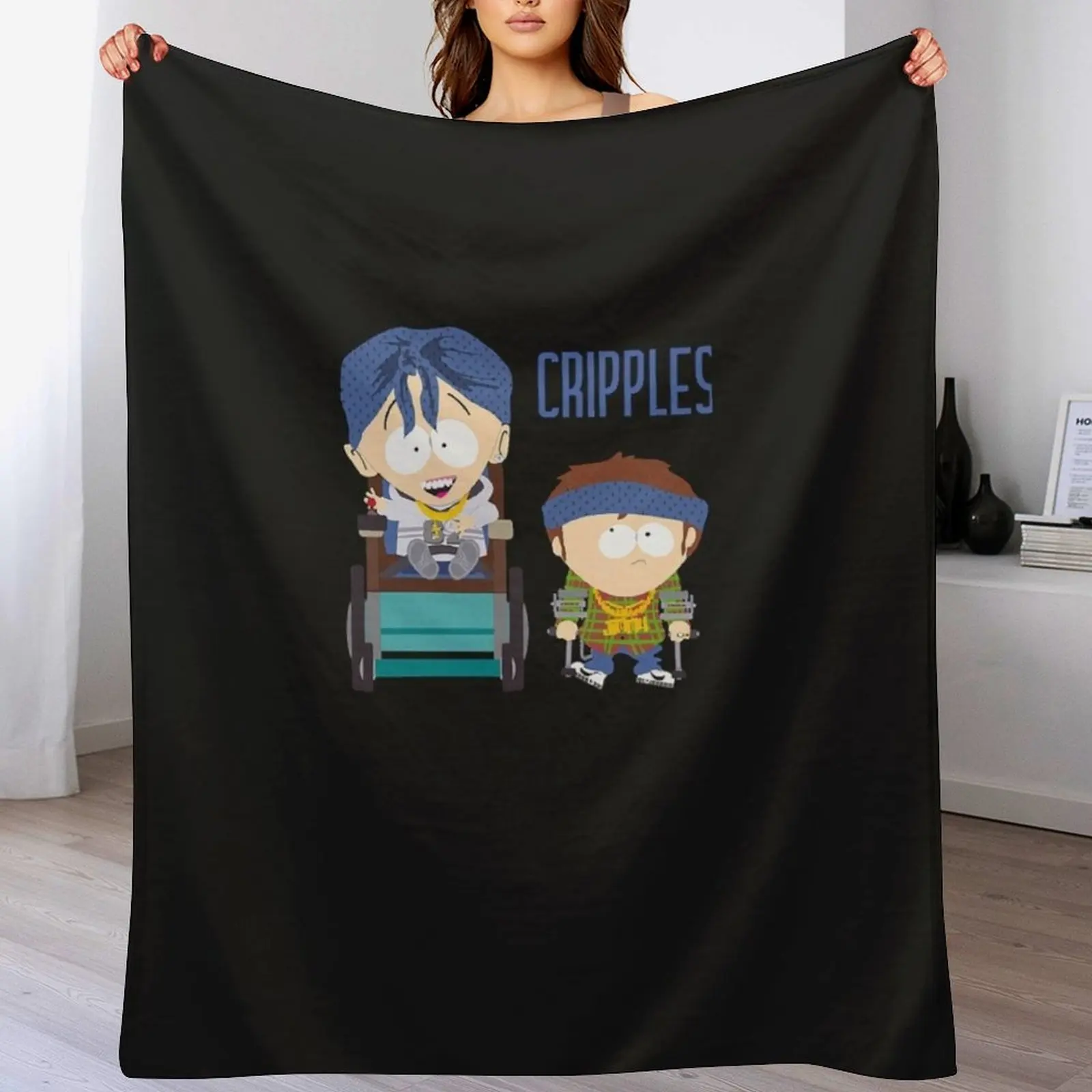 

South Park Jimmy and Timmy CRIPPLES Classic T-Shirt Throw Blanket Cozy Napping Blanket Gift for Mom Dad
