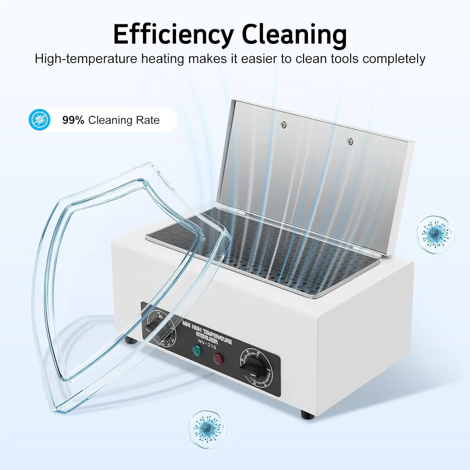 

Metal Cleaning Box,Electric Sterilizer High Temperature Metal Dental Nail Tool Disinfection Cabinet W/Intelligent Control