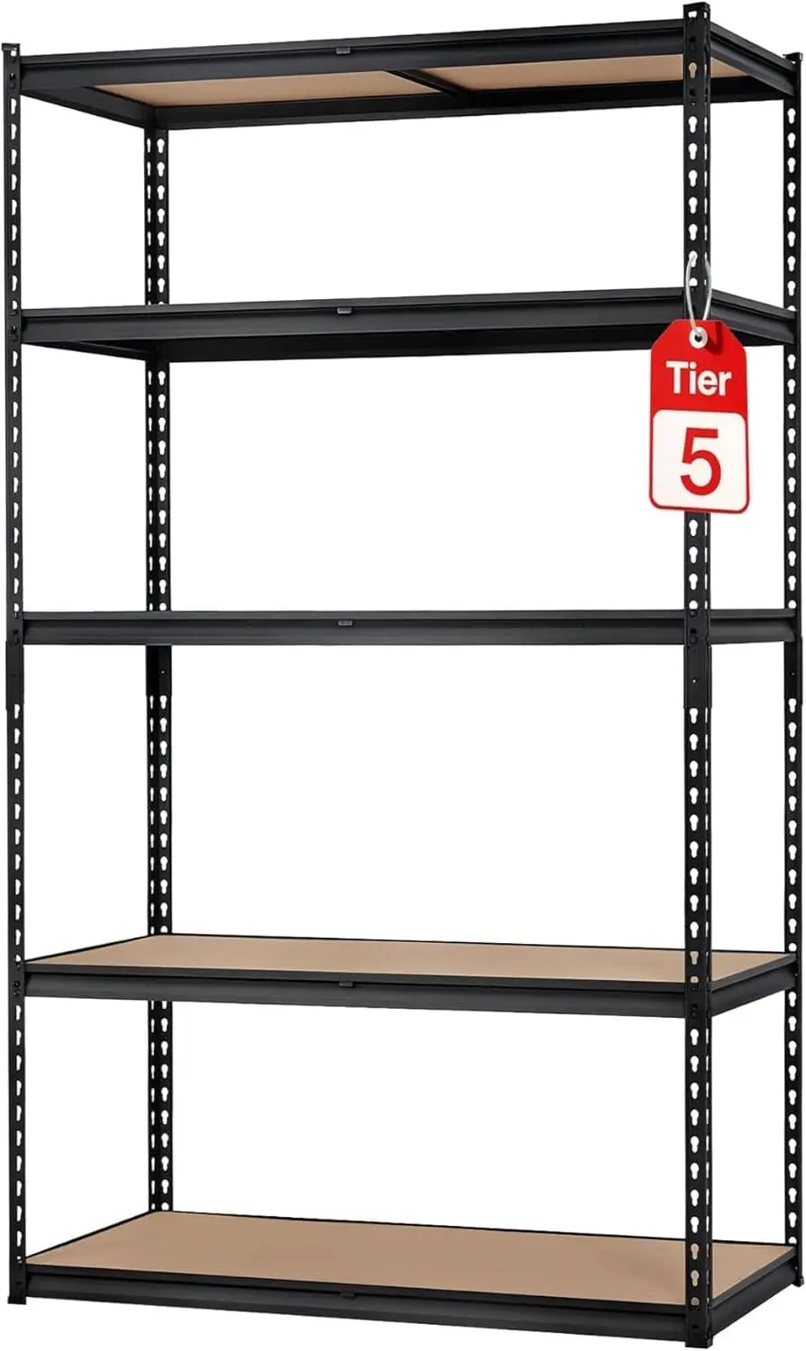 

Сверхпрочные 5-ярусные металлические стеллажи для хранения, регулируемая полка грузоподъемностью 907 кг для гаража, кухни, подвала