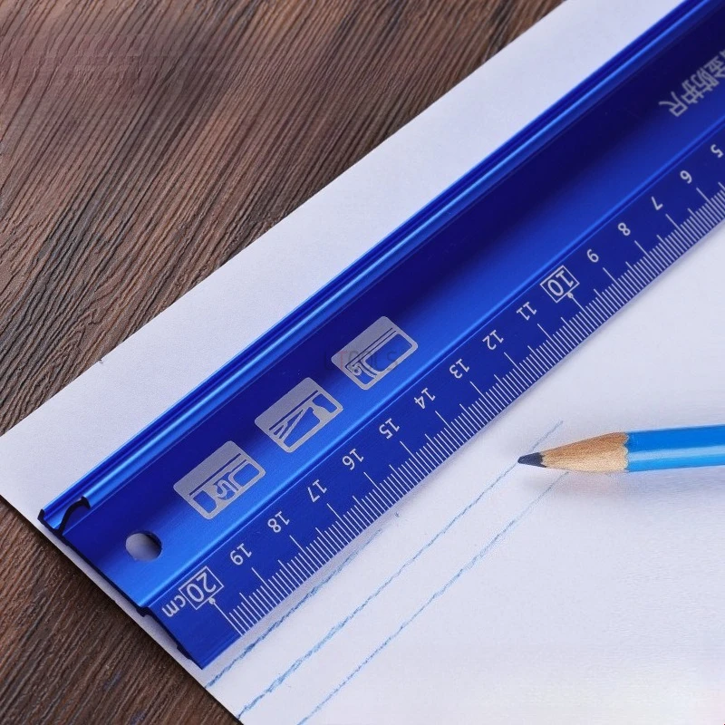 Protective Ruler Protective Cutting Tool Aluminum Alloy Multifunctional Advertising Special Graphic Cutting Protective Ruler