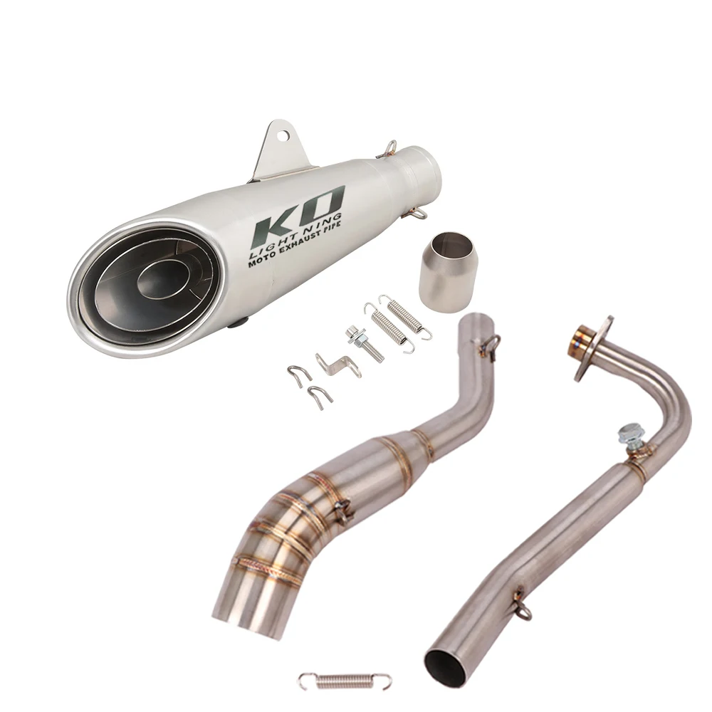 

Motorcycle Full Exhaust System Stainless Steel Front Link Pipe Escape Moto Muffler Slip On For Kawasaki Z125 Pro 2023