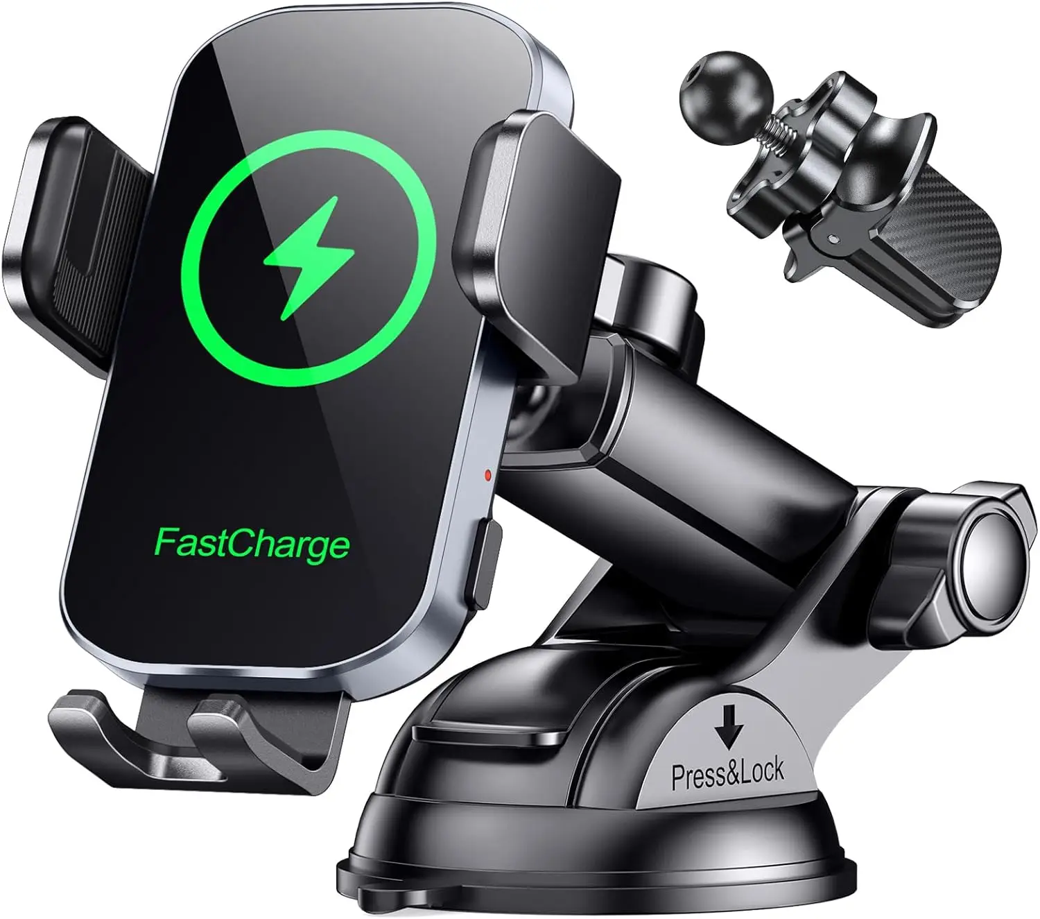 

Car Phone Holder Wireless Charger, 15W Fast Wireless Charging Car Mount for Dash Windshield for iPhone 16-11 Pro Max