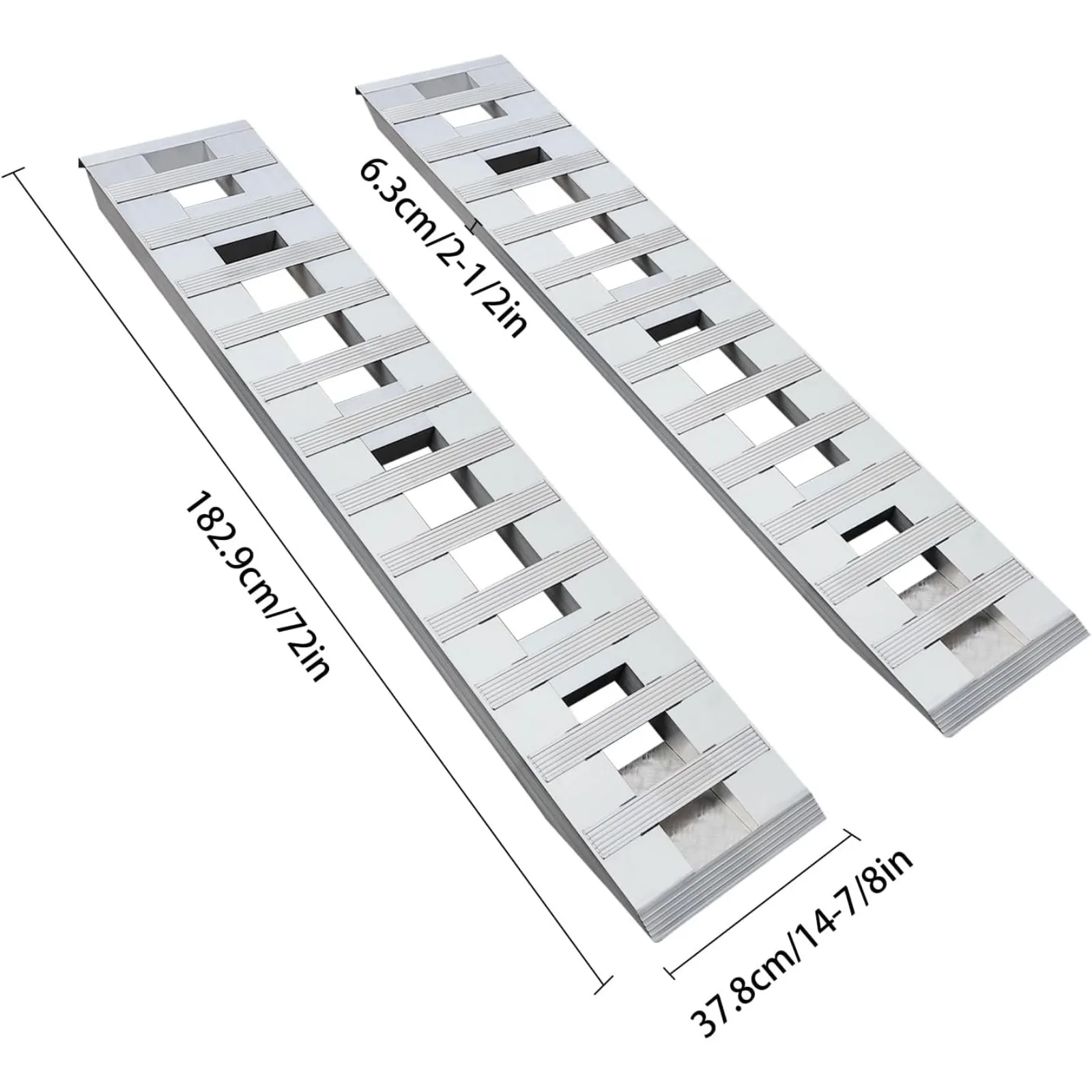 2PCS 72"x 15" Aluminum Trailer Ramps, 6800lbs Loading Ramps for Unloading Motorcycles, Bicycles, Dirt Bikes