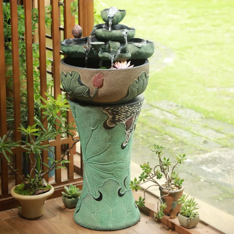 Creative fountain, flowing water ornament, lucky feng shui ball, water feature humidifier, Chinese feng shui wheel, living room