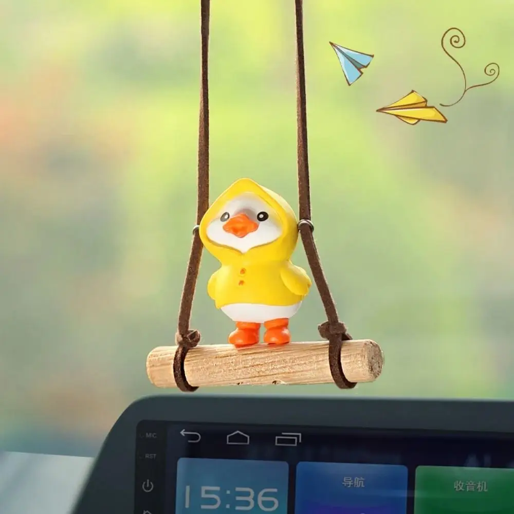 Car Auto Parts Car Accessories Cute Duck Cartoon Animated Lovely Swinging Duck Car Pendant Portable Little Yellow Duck