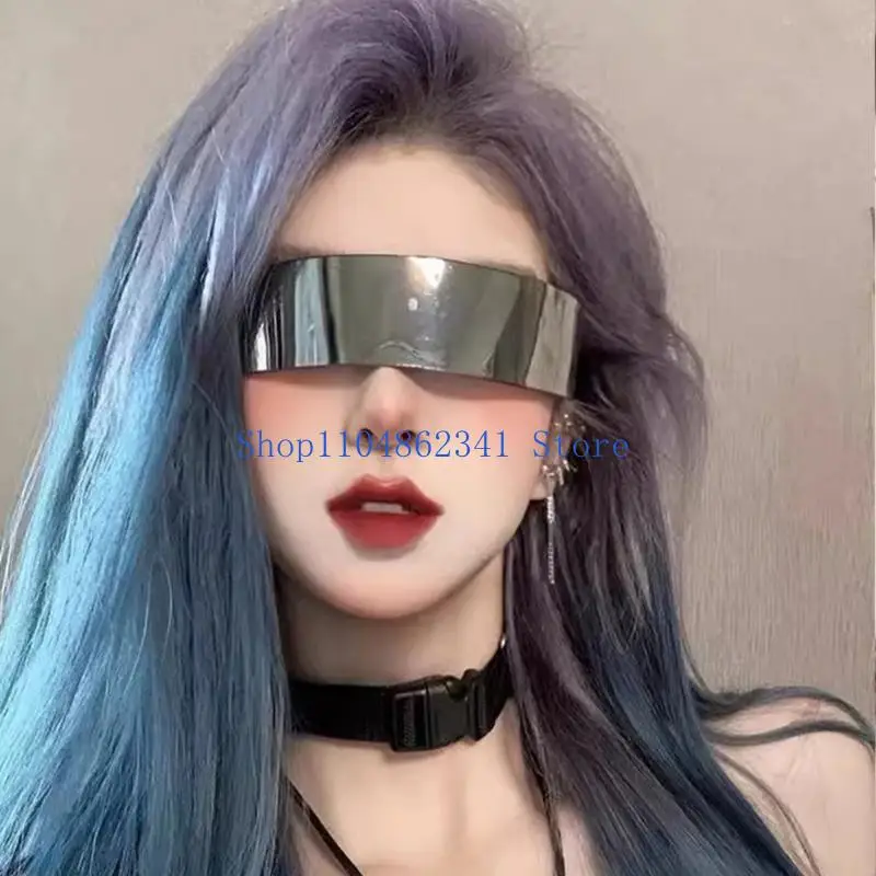 Lunettes de fête miroir amusantes pour femmes et hommes, lunettes futuristes créatives, accessoires de Costume de Cosplay d'halloween