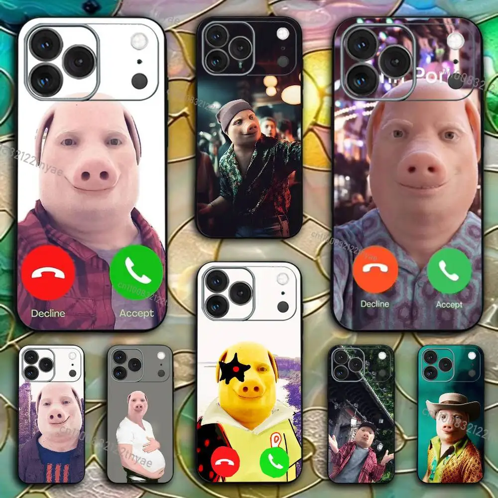 

John Pork is Calling Answer Call Phone Case For iPhone 17,16,e,Pro,Max,15,14,Plus,13,12,Mini,11,Pro Shockproof Silicone Cover