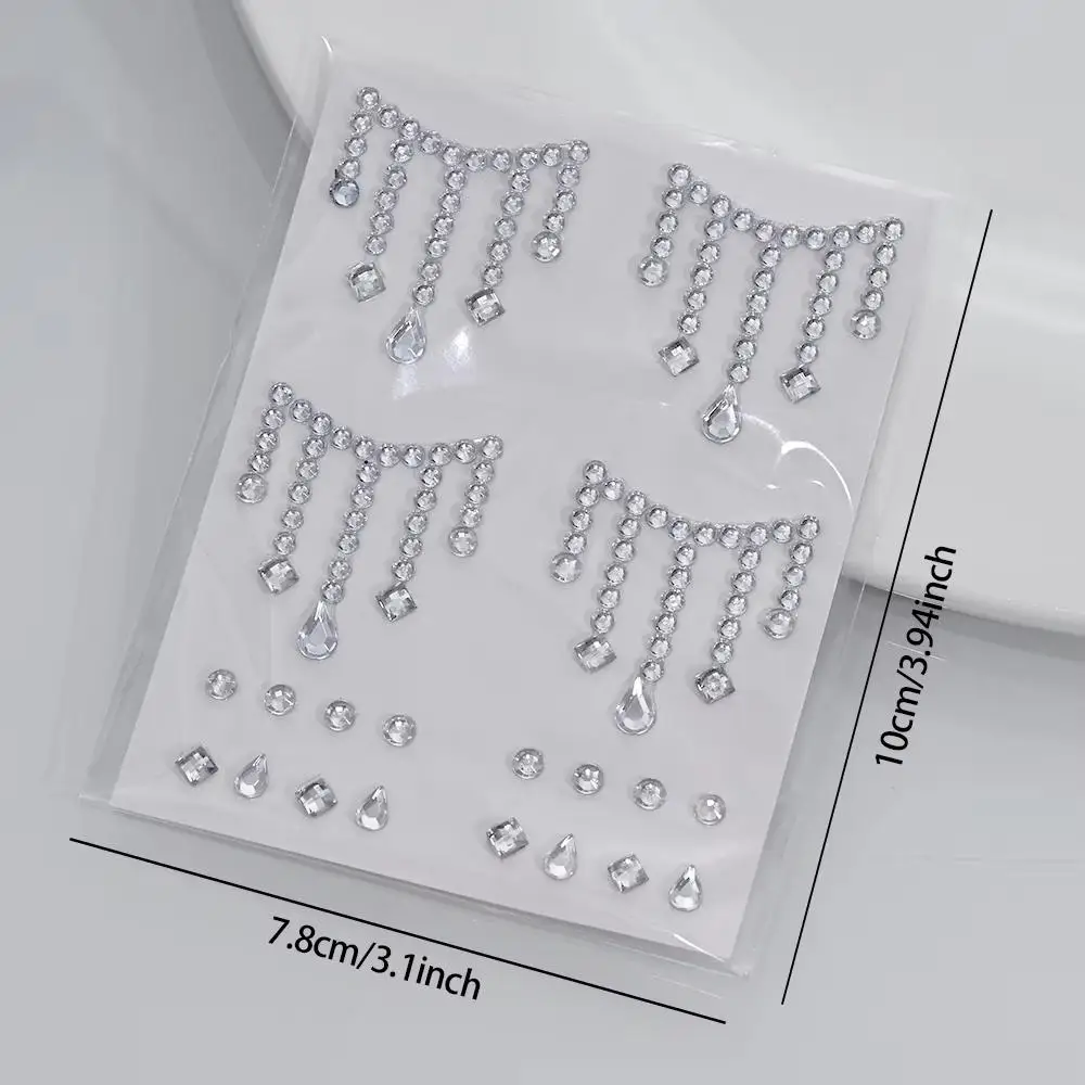 1/5 Sheets Face Jewels Stickers DIY Eyeliner Diamond Decals Body Colored Diamonds Face Tattoo Stickers Face Rhinestone Stickers - view 6