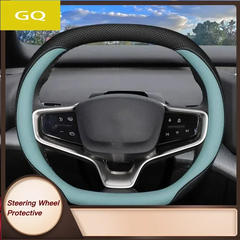 

Car Steering Wheel Cover Interior Leather Breathe Nappa 2024 Original Colour For Volvo EX30