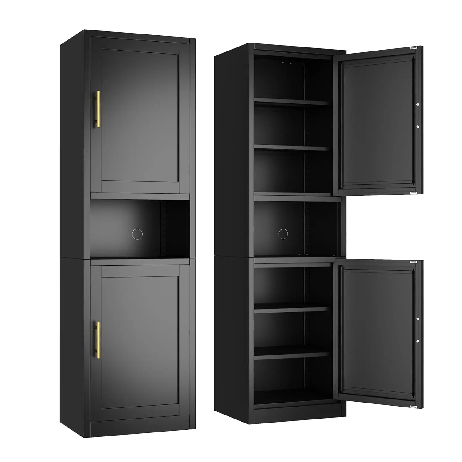 Tall Narrow Storage Cabinet 66.93" H Tall Bathroom Cabinet Metal Pantry Cabinets, 4 Adjustable Shelves for Kitchen,, Custom