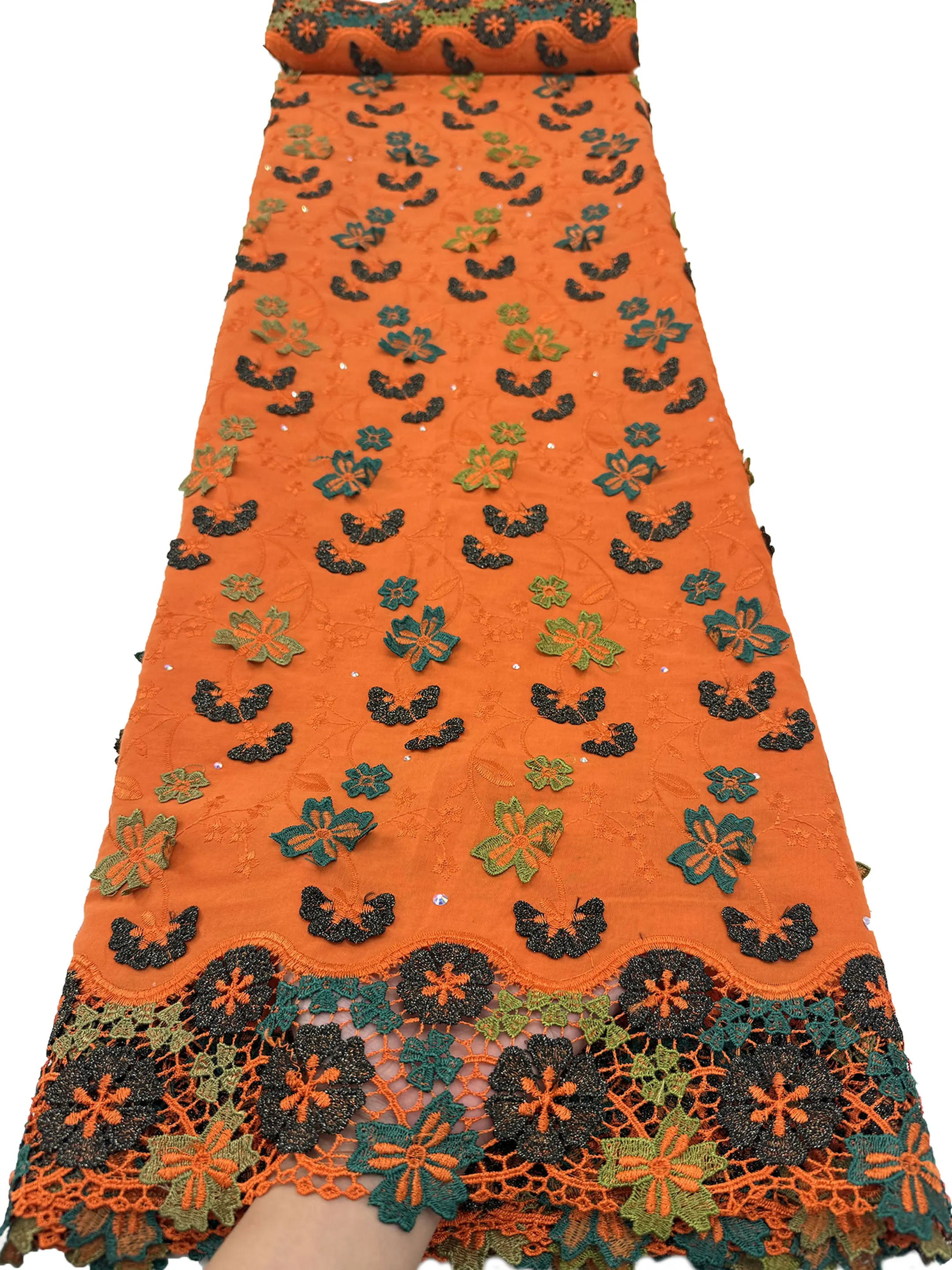 Nigerian Swiss Voile Lace Fabric with 3D Flower Applique And Stones Super Quality African Wedding Dress Lace 2026