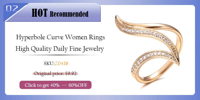 Kinel New Ring 585 Rose Gold With Black Natural Zircon Fashion Waves Rings for Women High Quality Daily Fine Vintage Jewelry