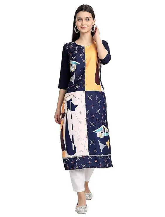 Muslim Kurtta Women's Casual Fashion Dress National style Straight Tube Casual Ethnic Abito Donna Musulmana Turkish Abaya