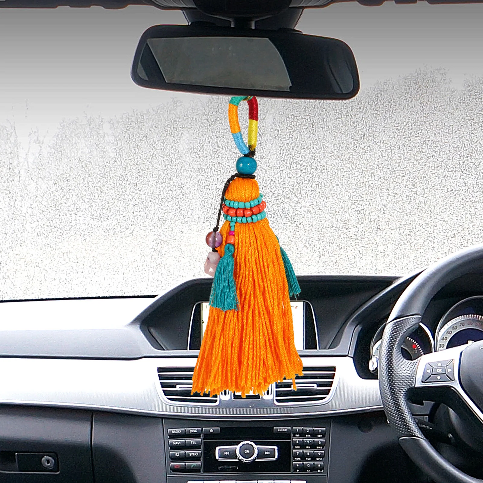 

Colorful Tassel Car Decorations Rear Car Accessories For Women View Mirror Accessories Bohemian Craft Supplies Random Color