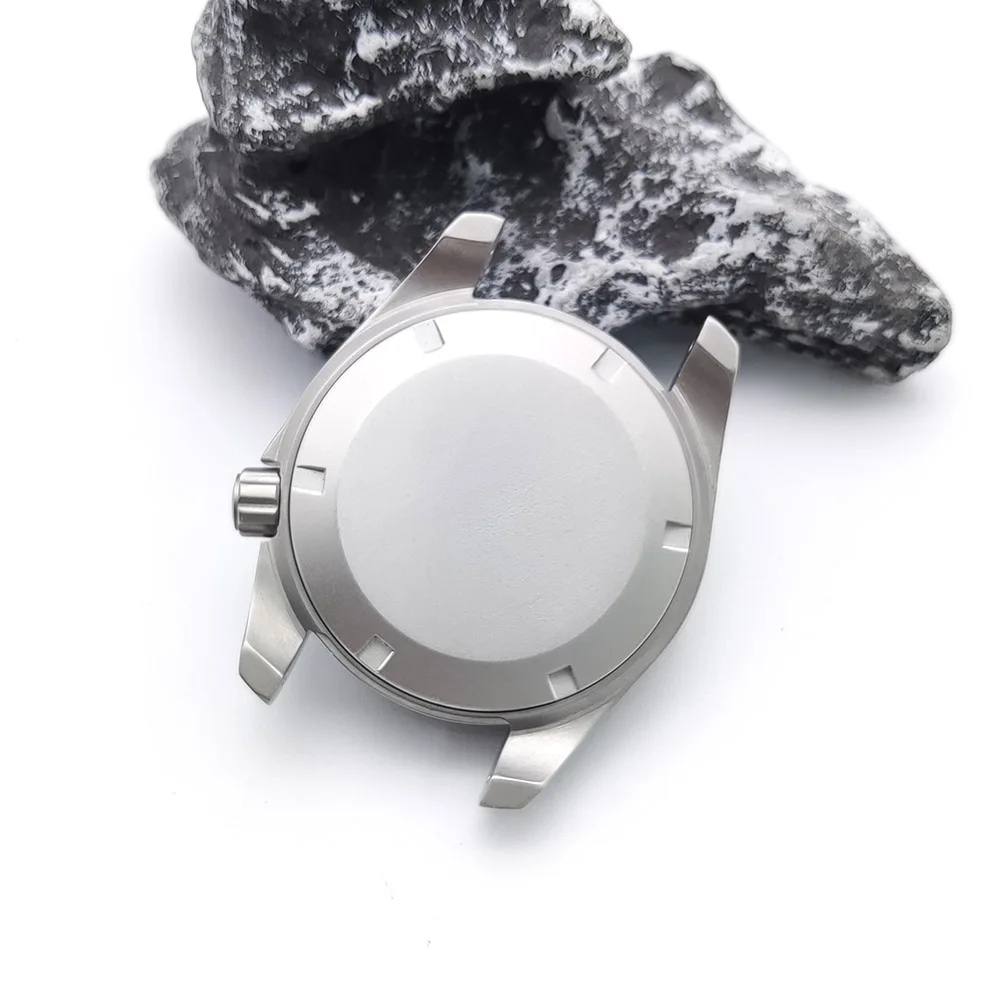 PARNSRPE Cassa per orologio argento opaco 41mm NH35 Impermeabile adatto NH35 NH36 Movimento meccanico automatico Vetro zaffiro