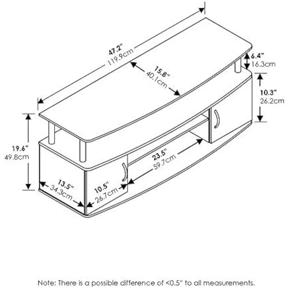 Grande suporte de entretenimento para tv até 55 polegadas, blackwood