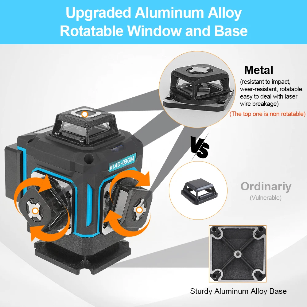 KEZERS Digital Green Laser Level 16 Lines 4D 360 KL4D-03GM 5200mAh Li-ion Battery лазерный уровень Metal Window/Base Suitcase