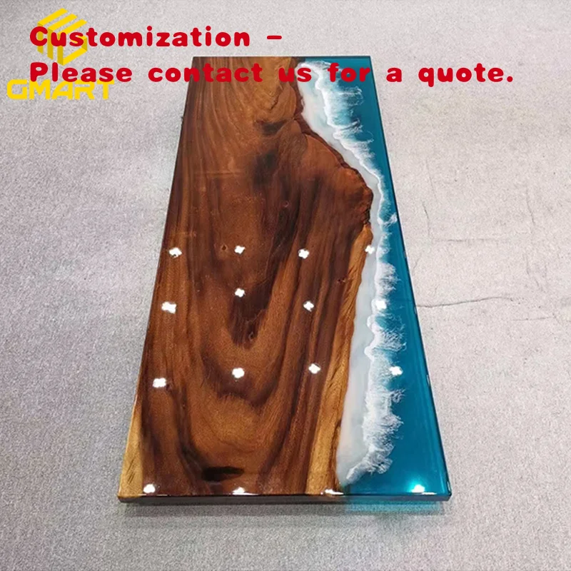 

Столы для гостиной и столовой Gmart: европейский дизайн, 18X3, из дерева Blue River, с эпоксидной смолой, пластиковые столы