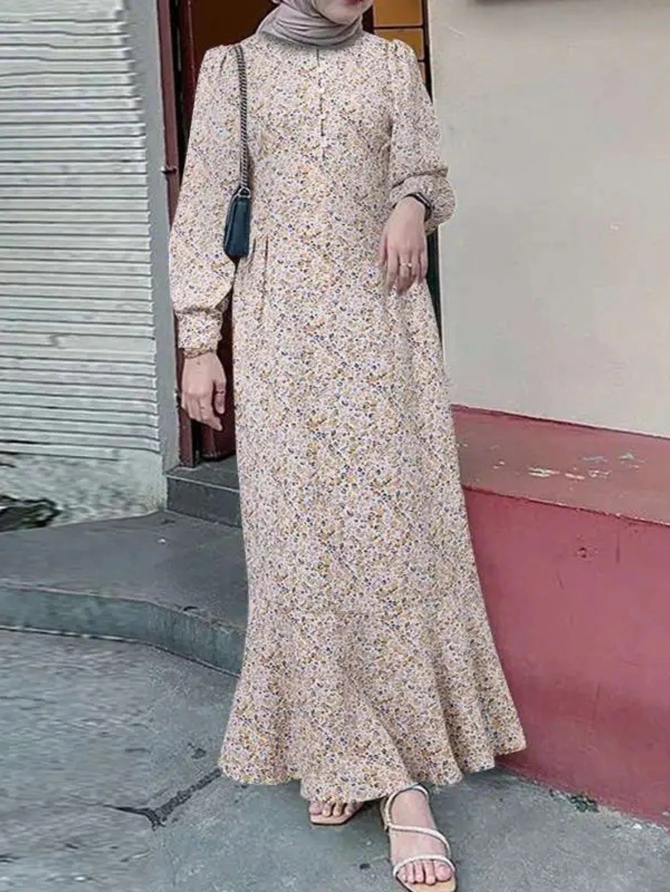 

Ид женское платье Абая мусульманский бохо с цветочным принтом Дубай Vestidos Largos длинные платья кафтан арабский халат вечерние кафтан Джалабия Рамадан 2025