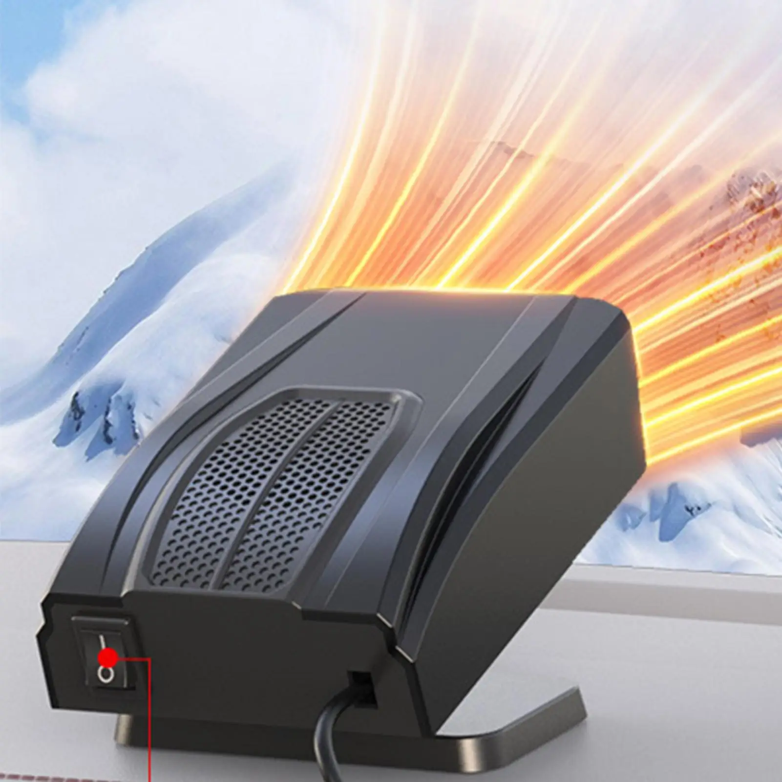 

150W 12V/24V Car Heater Defogger Defroster, Air Purifier Warmer Fan for Truck RV Tent Desk Camping, Indoor Outdoor Use