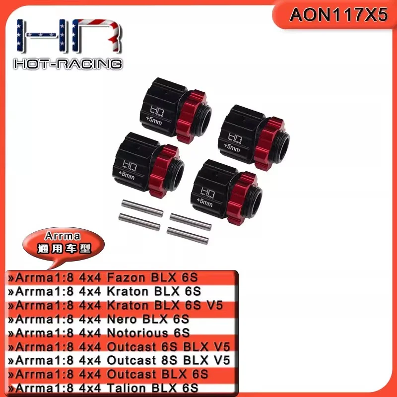 

HR Arrma 1/8 4x4 Katun, Talon, Typhoon aluminum alloy widening joint+5mm