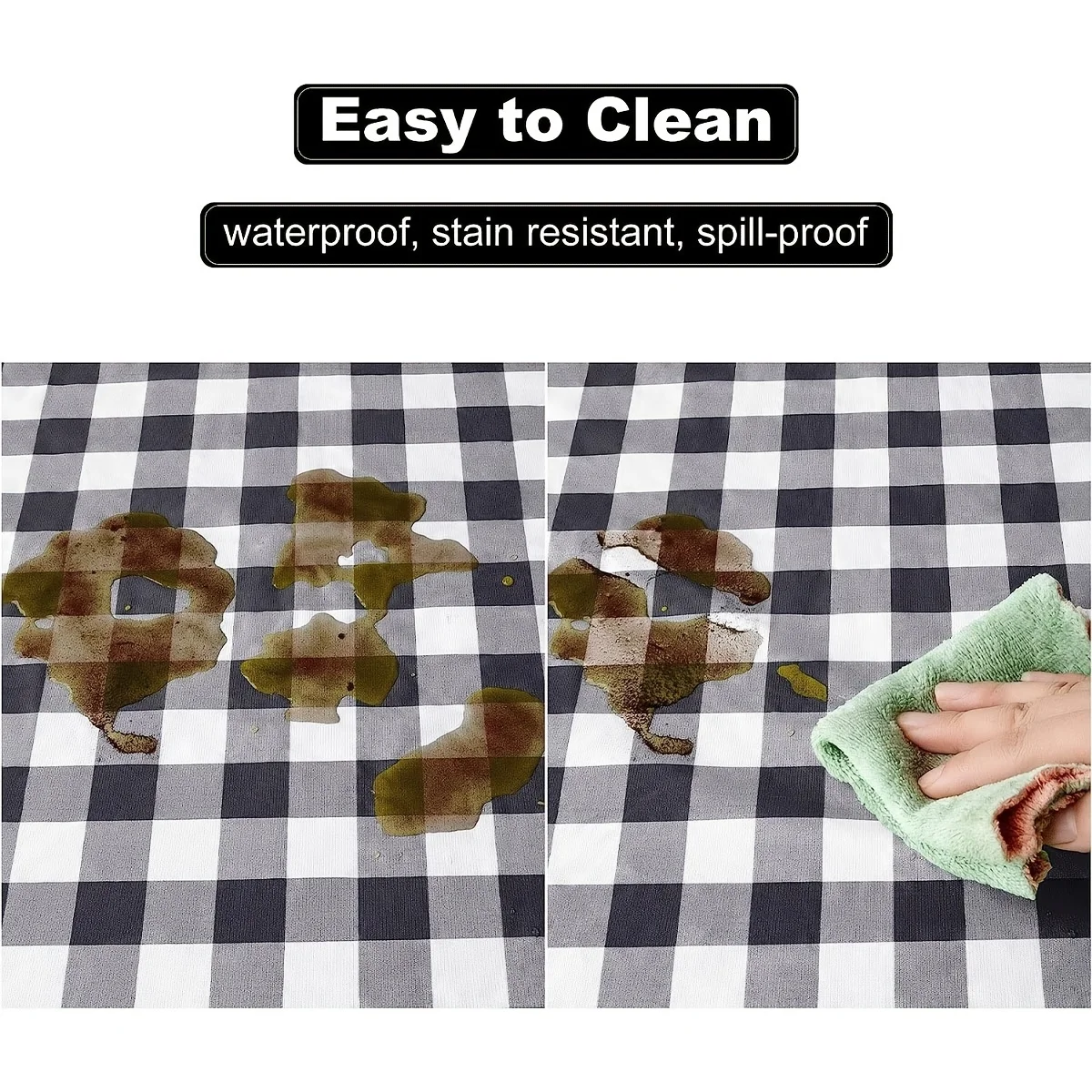 3pcs Waterproof and Dustproof Garden Tablecloth Set - Rectangle Polyster Tablecover for Party, Picnic, and Dinner Decoration