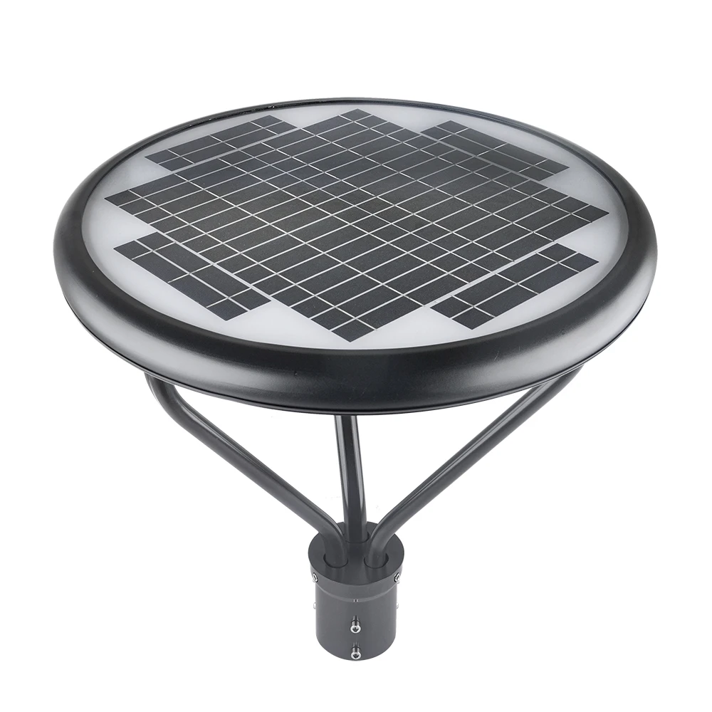 DLC ELT Outdoor IP65 Public Road Post Top Lighting Motion Sensor Round 50W LED Solar Garden Light