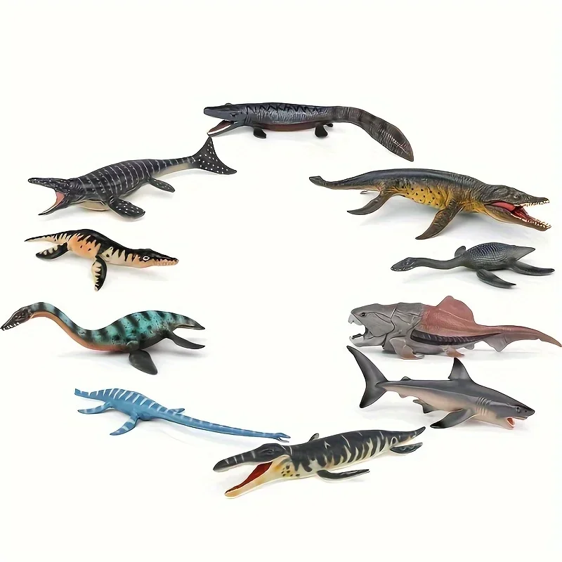 TAKARA TOMY Jurassic World Juguetes Simulated Marine Creature Megalodon Plesiosaurus Canglong Set Model Bumpy Jurassic World