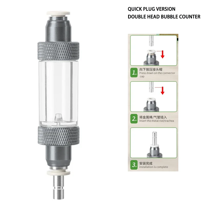 DIY Aquarium CO2 Bubble Meter Metal Check Valve Quick Insert Bubble Meter CO2 Pressure Reducing Valve Equipment Accessories