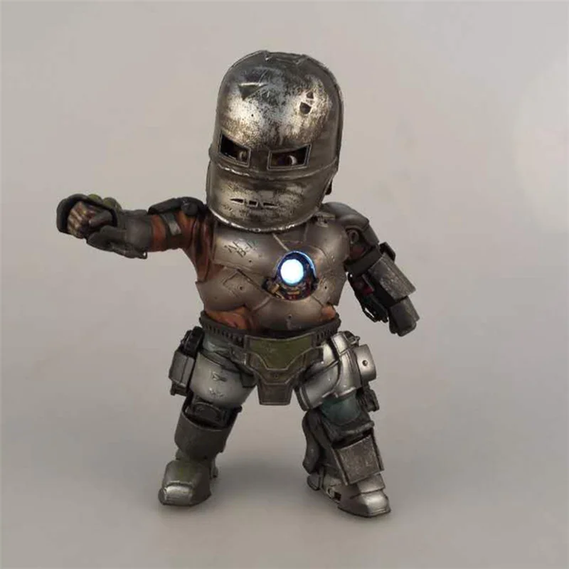 

20 см Marvel Iron Man Mark Series Attack Action Can Luminous Q Edition Модель Фигурка Игрушки Подарок на день рождения Настольные украшения Коллекция
