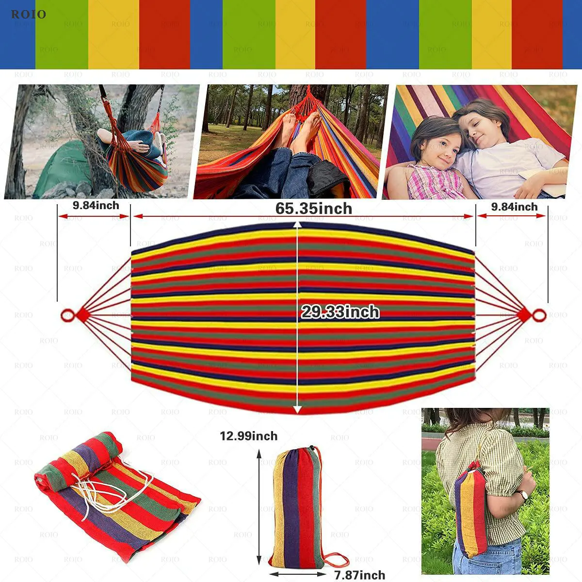 Camping Hängematte Verdickt Durable Stoff Leinwand Einzigen Hängematten Reise Schaukel Stuhl Hängenden Bett Doppel Outdoor Hängematte mit Tasche