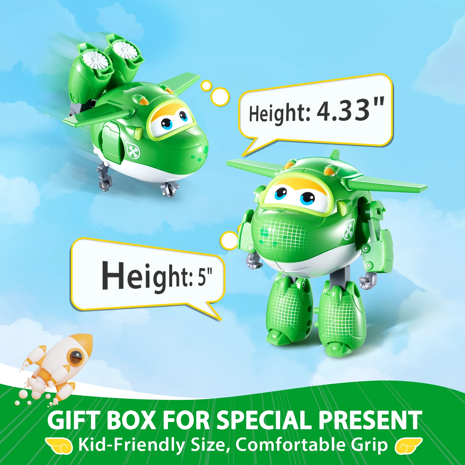 Super Wings 5 inci mengubah Jett Tino dari Robot ke pesawat deformasi Anime Action figure mainan anak hadiah ulang tahun