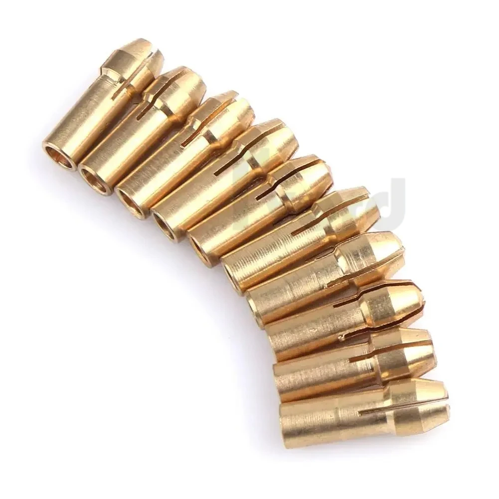 10Pcs/set Drill Chucks Adapter 0.5mm-3.2mm Mini Drill Chucks For Dremel Chuck Adapter Micro Collet Brass For Power Rotary Tool
