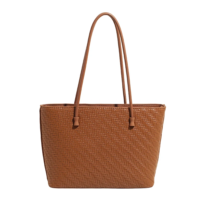 

Ретро большая вместительная тканая сумка-тоут для женщин, новинка 2023 года, модная дорожная сумка на одно плечо, дорожная сумка для покупок, рабочая сумка для свиданий