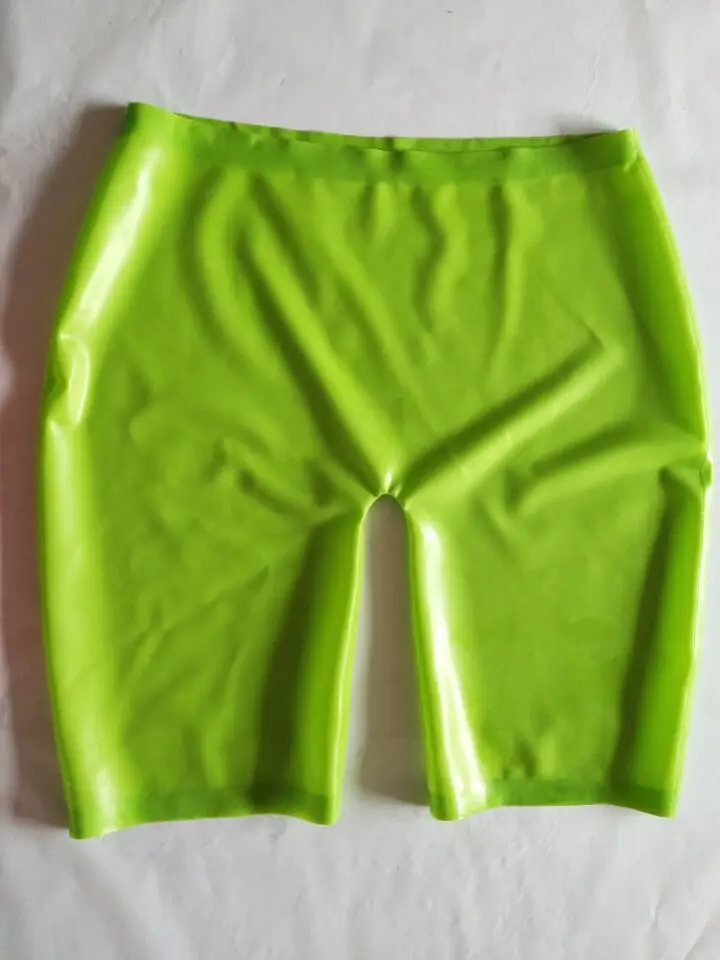 

100% Rubber Latex Unisex Apple Green Boxer Shorts Sexy Underwear Size XXS-XXL