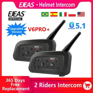 EJEAS V6 Pro+/ Plus Motorcycle Intercom Casco Bluetooth Auriculares 6 Riders 800m Communicator Música impermeable Interfail 12 Mejores Ezone de ventas - №1